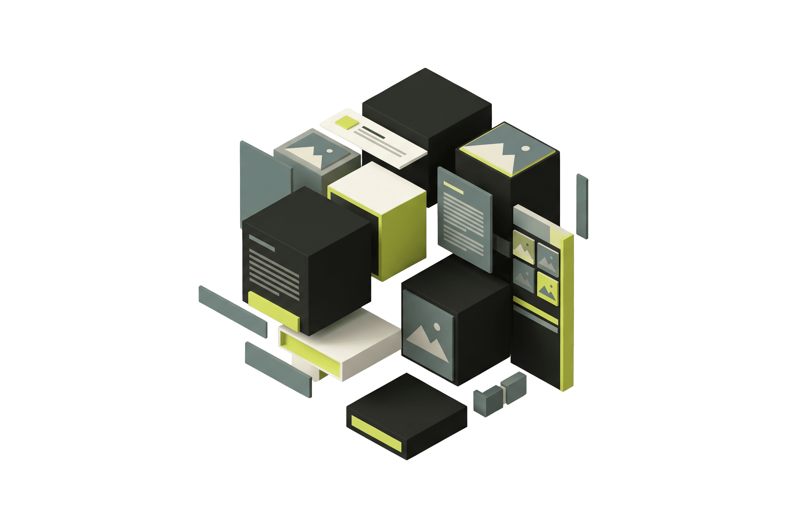 Sistema modulare astratto di blocchi contenuto SiteDesk